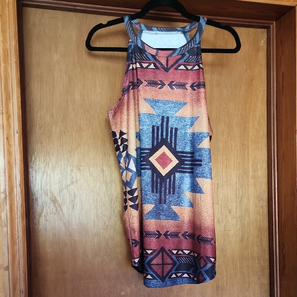 Tribal Print Sleeveless Top